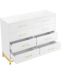 gaomon Dresser for Bedroom 8 Drawer Dresser & Chest of Drawers, Wooden Dresser Wide Dresser, Metal Handle