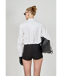 endless rose Women's Detachable Sequin Tie Shirt