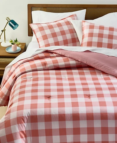 Arch Studios Gingham 3-Pc. Comforter Set, Full/Queen, Macy's Exclusive