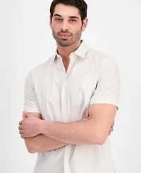 Alfani Men's Cotton Luke Short-Sleeve Pocket Shirt, Macy's Exclusive