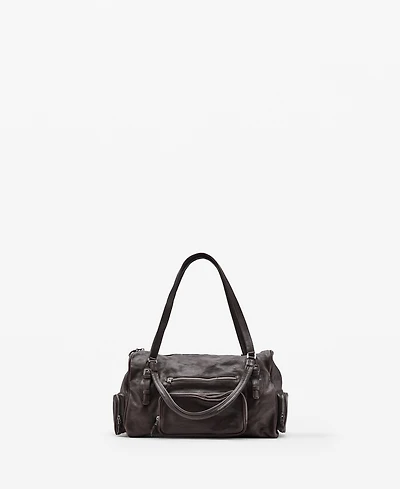 Mango Women's Large Leather Bowling Bag