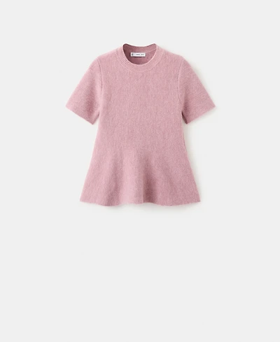 Mango Women's Short-Sleeved Peplum Top