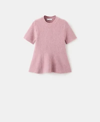 Mango Women's Short-Sleeved Peplum Top