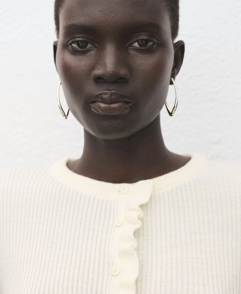 Mango Women's Scalloped Edges Cardigan