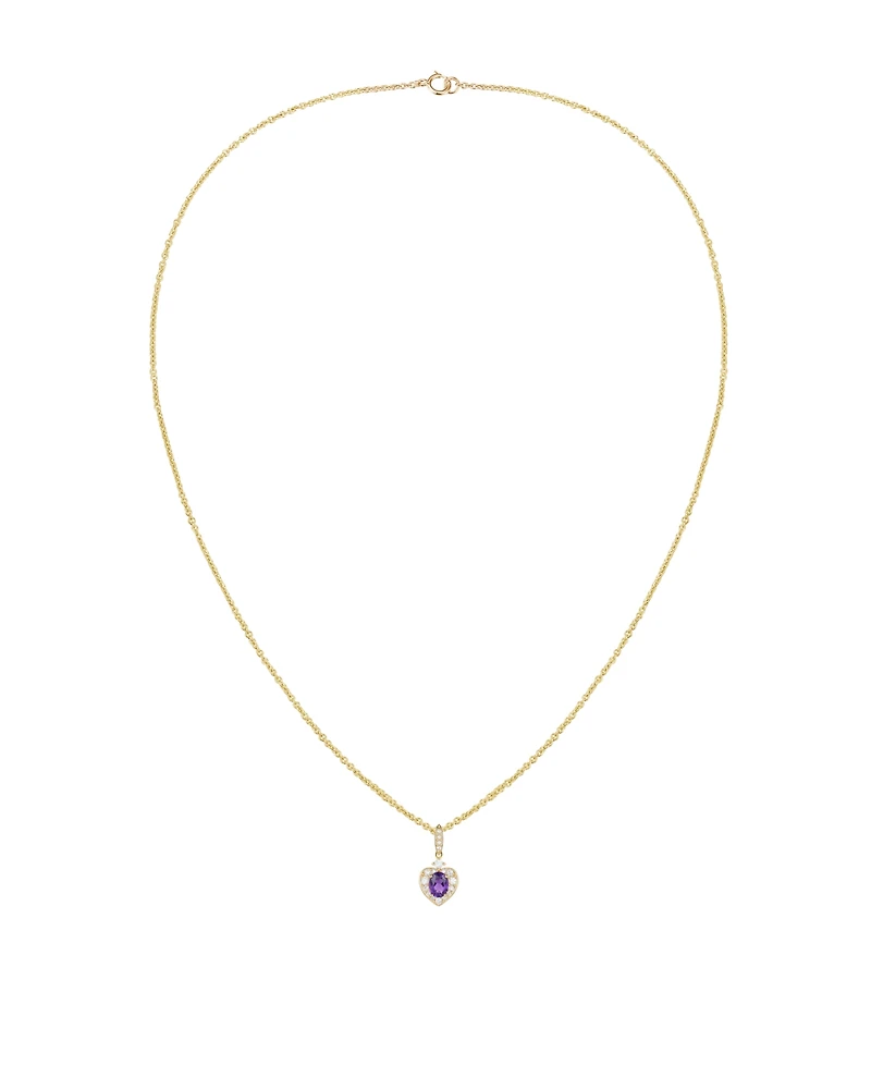 Macy's 2-Pc. Amethyst (1 ct. t.w.) And Lab-Grown White Sapphire (0.2 ct Earrings Necklace Set 14k Gold Over Sterling Silver (Also Availab