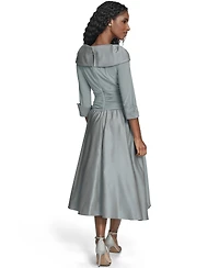 Jessica Howard Women's Rhinestone Cuff Sleeve V-Neck Dress