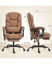 Homcom Office Chair with Massage, Reclining Desk Chair,
