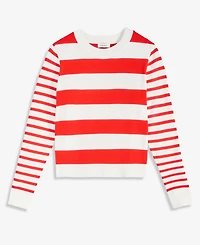On 34th Women's Mixed-Stripe Crewneck Sweater, Macy's Exclusive
