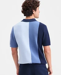 Alfani Men's Cotton Colorblocked Johnny Collar Sweater, Macy's Exclusive