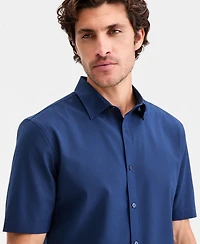 Alfani Men's Breathable Short-Sleeve Button-Down Shirt, Created for Macy's