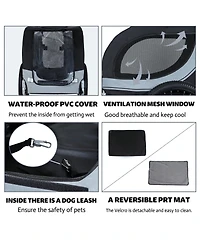 Aostirmotor Large Folding Bike Trailer for Dogs with 100LB Capacity in Grey