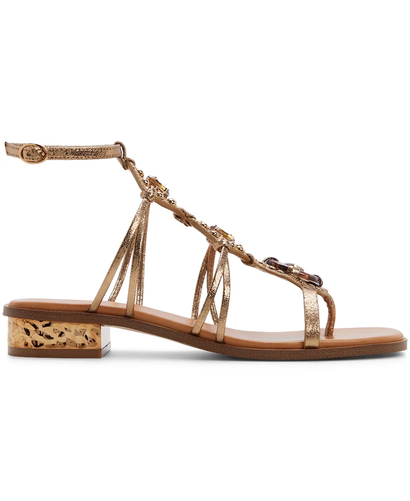 Aldo Women's Sandjewel Square Toe Gladiator Flat Sandals