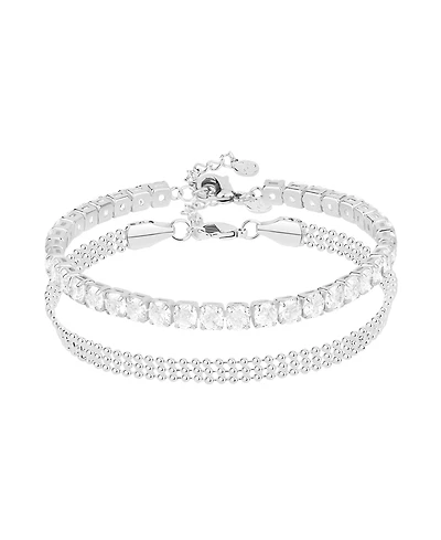 And Now This Cubic Zirconia Tennis Bracelet Duo