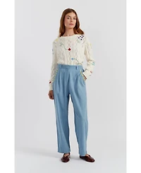 Chinti & Parker Women's Chambray Daisy Pants