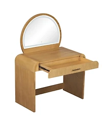 Streamdale Furniture Streamdale 39" Lighted Mirror Vanity Table - Natural