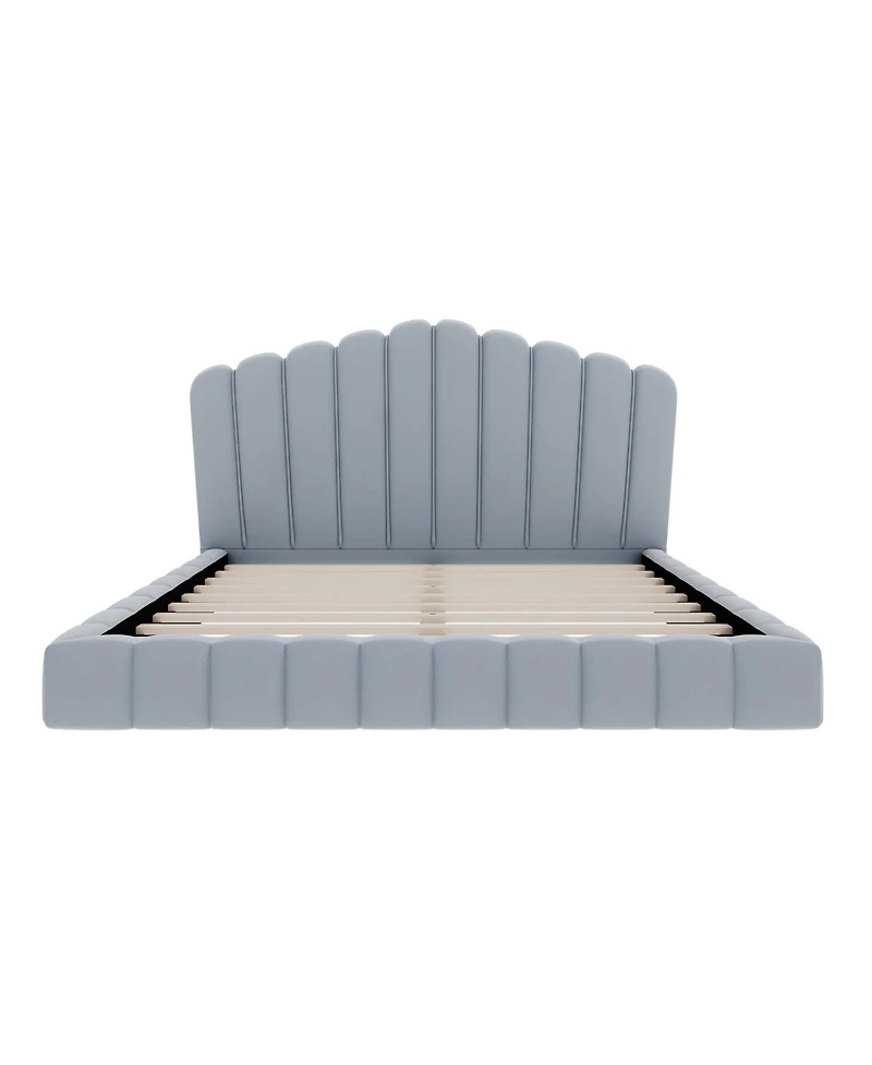 Streamdale Furniture Bed Frame with Shell-Shaped Headboard