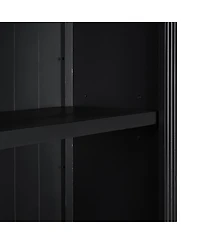 Streamdale Furniture Led Lighting Bookshelf Suite with Sliding Doors & Drawers, White