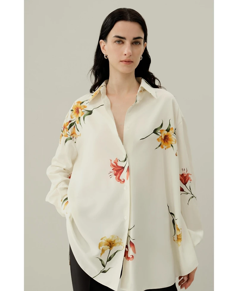 Lilysilk Women's Print Oversize Top