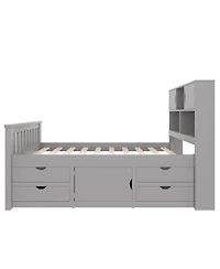 Streamdale Furniture Twin Captain Platform Bed Frame with Storage, Drawers, Gray