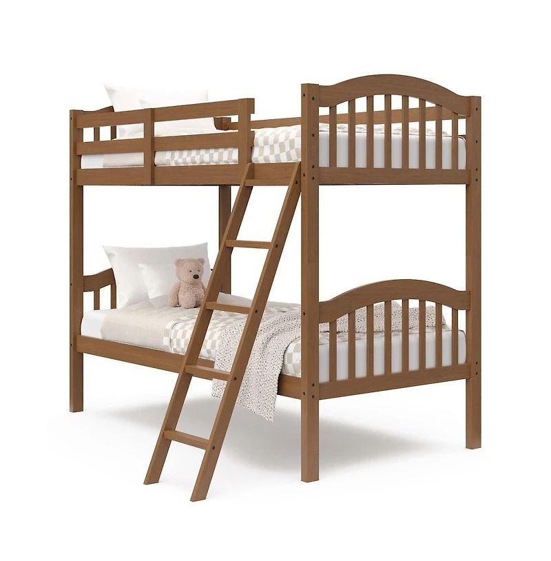 Storkcraft Long Horn Twin-Over-Twin Bunk Bed (Hazelnut)