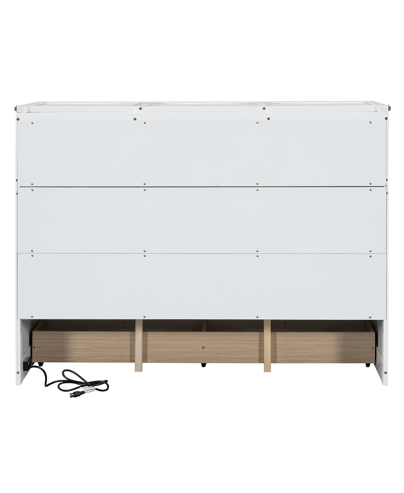 Streamdale Furniture Queen Murphy Bed with Usb Port and a Large Drawer