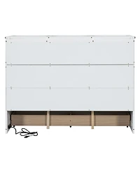 Streamdale Furniture Queen Murphy Bed with Usb Port and a Large Drawer