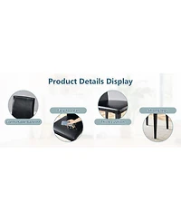 Streamdale Furniture Minimalist Pu Leather Dining Chair with Metal Legs