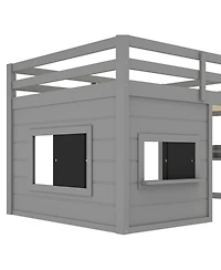 Streamdale Loft Bed with Slide, Bookshelf, Safety Rails