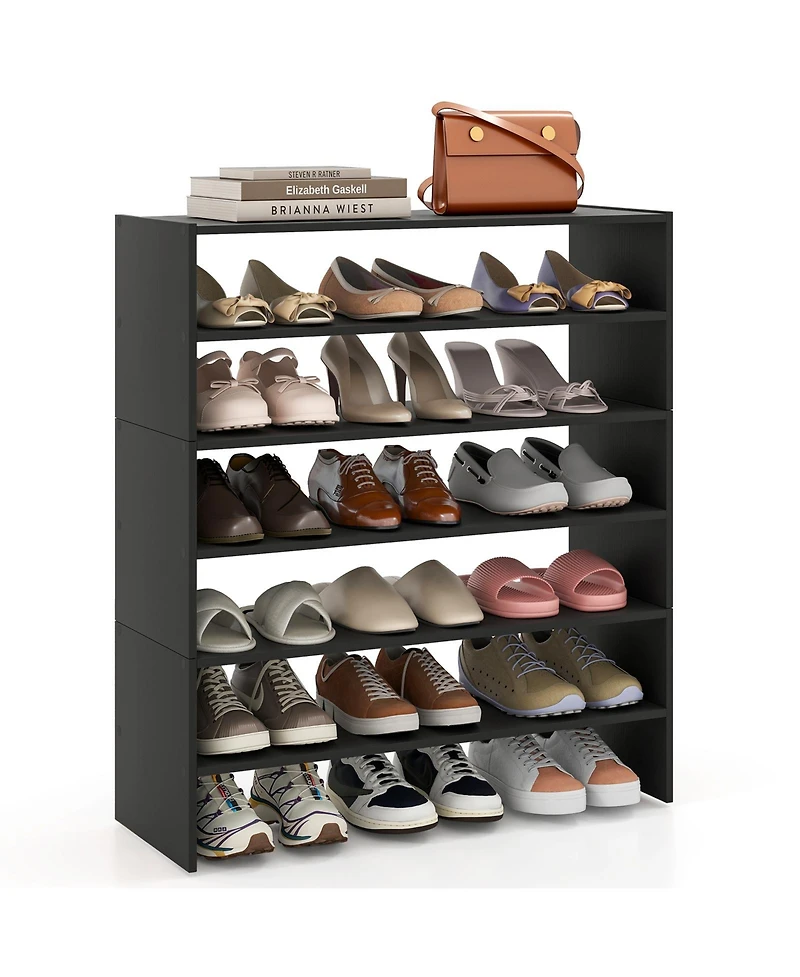 Slickblue 6-Tier Shoe Organizer Rack for Entryway with Anti-Tipping