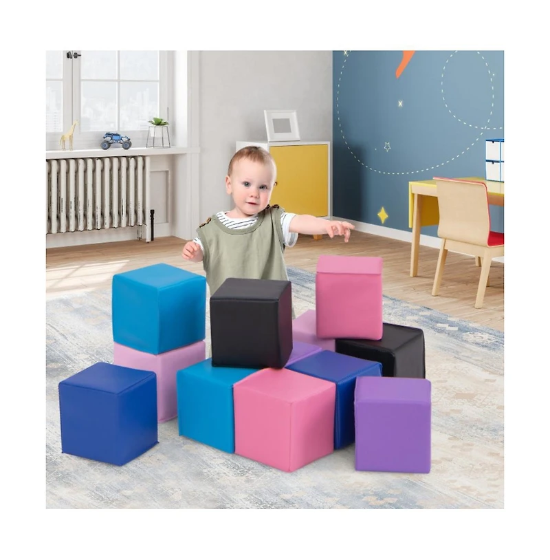 Hongge Soft Foam Play Blocks Set for Toddler Stacking and Sensory Learning