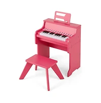 Hongge Kids Digital Piano Keyboard with Lighted Teaching Mode and Bench for Musical Learning