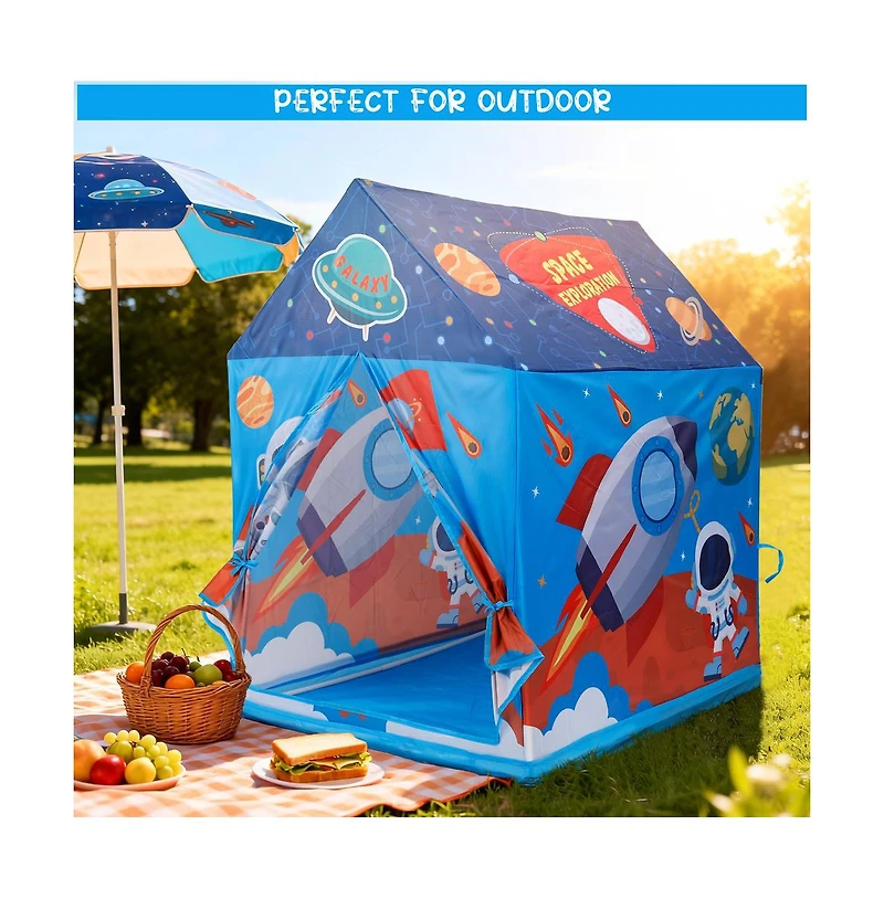 Bruce & Shark Space Themed Play Tent for Kids, Large Playhouse with Easy Setup