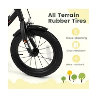 Hongge Kids Training Bike with Adjustable Seat Dual Brake System and Rubber Tires