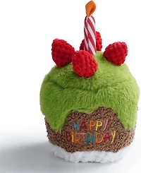 Nocciola Matcha Strawberry Birthday Cake Dog Toy, Plush Toy with Removable Birthday Song Player, Interactive Dog Toy, Perfect Birthday Gift for Dogs