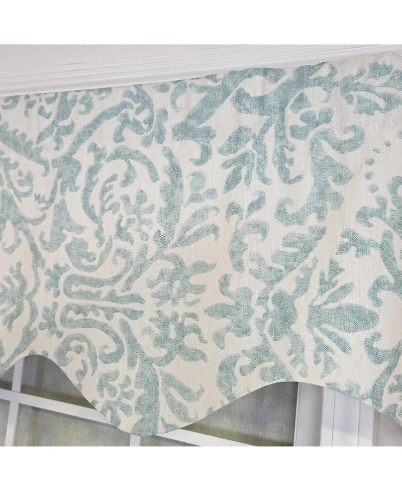 Rlf Home Flucky Regal 100% Cotton Rod Pocket Lined Window Valance 50" x 17"