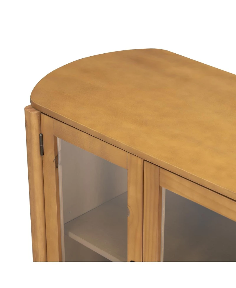 Streamdale Furniture Streamdale Stylish 4-door storage cabinet for living/dining room entrance, large, natural