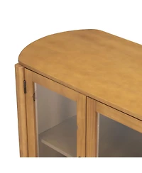 Streamdale Furniture Streamdale Stylish 4-door storage cabinet for living/dining room entrance, large, natural