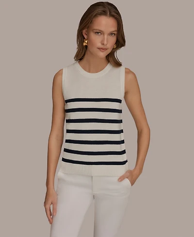 Donna Karan Weekend Women's Crew Neck Stripe Sweater