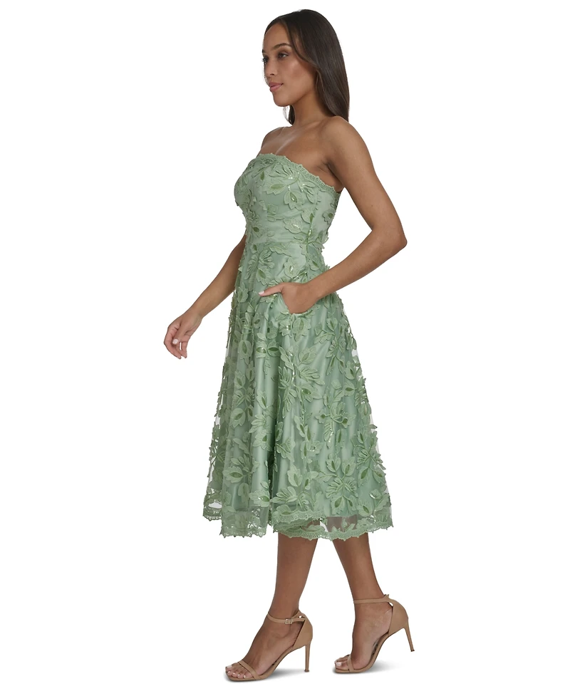 Eliza J Women's Strapless Fit & Flare Midi Dress