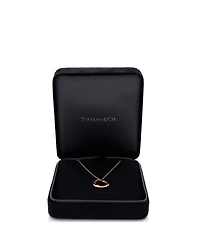 Pre-Owned Tiffany & Co Elsa Peretti Open Heart 5 Diamonds Pendant Necklace