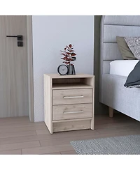 Streamdale Eter Nightstand, Superior Top, Two Drawers - Light Gray