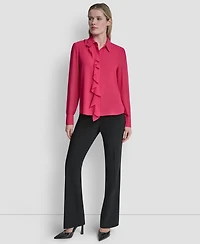 Dkny Women's Ruffled Long-Sleeve Shirt