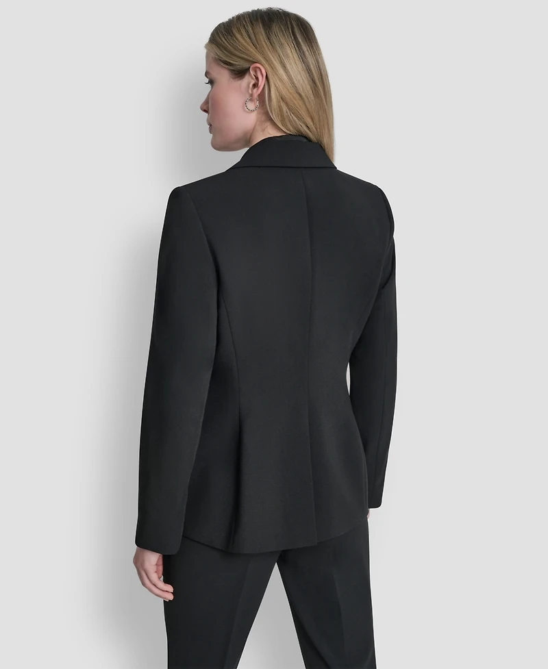 Dkny Women's Newspaper-Print One-Button Blazer