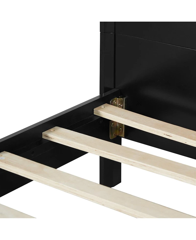 Streamdale Furniture Solid King Wood Bed Frame with Elegant Headboard