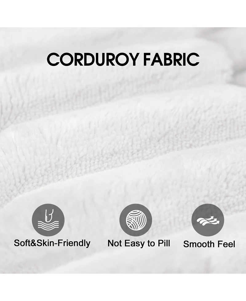 Streamdale Furniture 63" Corduroy Deep Seat Sofa - White