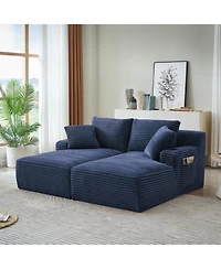 Streamdale Furniture Compressible Double Chaise Lounge Sleeper Loveseat