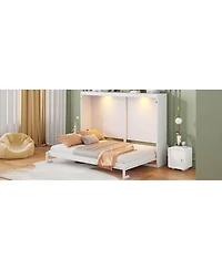 Streamdale Furniture Queen Murphy Bed Wall Modern design with Led Lights