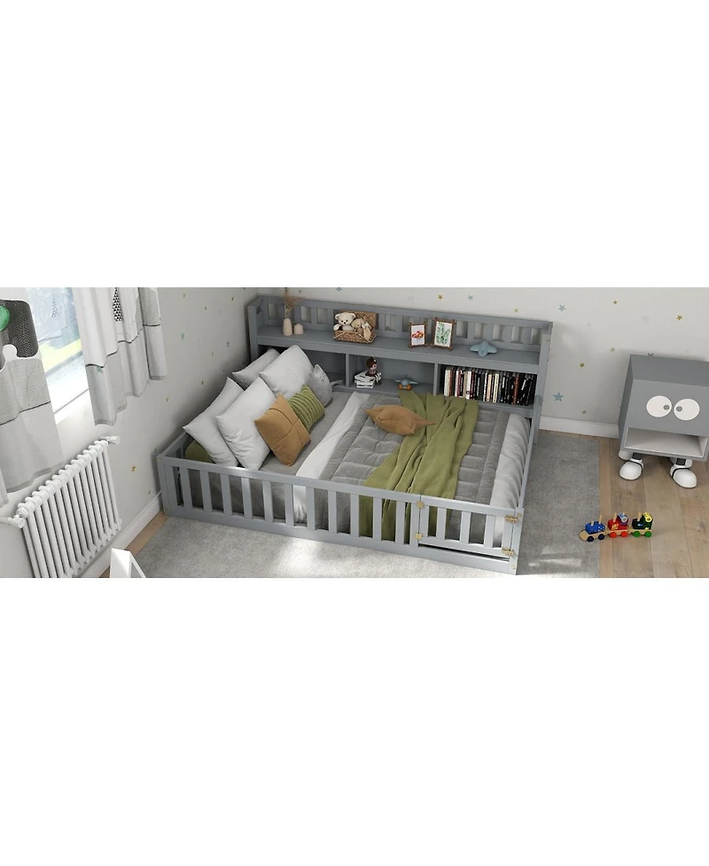Streamdale Furniture Wooden House Floor Bed Frame for Kids - Safe & Creative Play Space