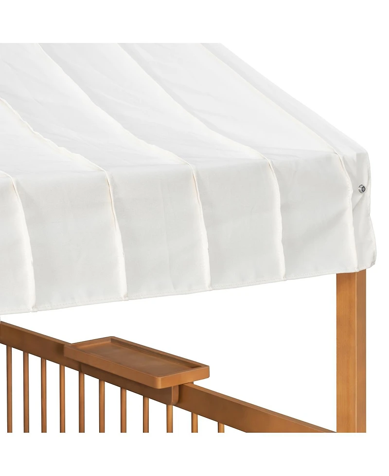 Streamdale Furniture Streamdale Full Size House Bed with 2 Large Drawers, Side Bookshelf with Led Strip, Walnut