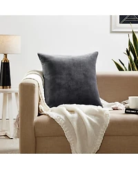 Ihi Home Solid Velvet Pillow Front and Back Velvet, 22"Sq